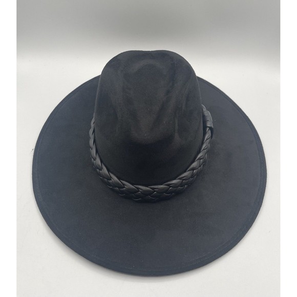 FREE PEOPLE x ASN Melrose Rancher Hat BLACK SUEDE W/ BRAIDED LEATHER BAND, SMALL main image 7